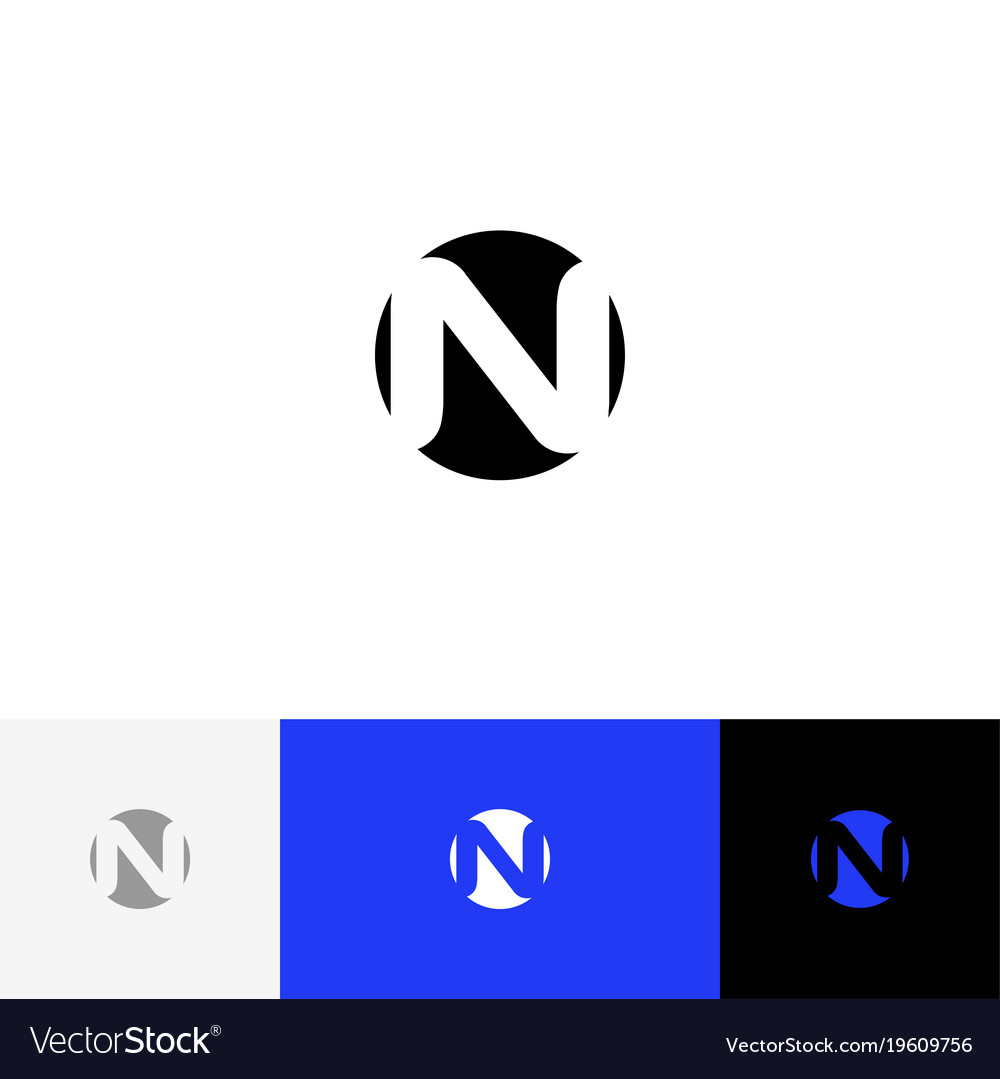 N in circle minimalism logo letter