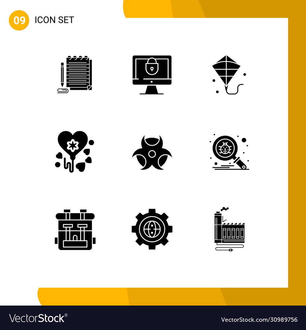 Pictograph set 9 simple solid glyphs bug
