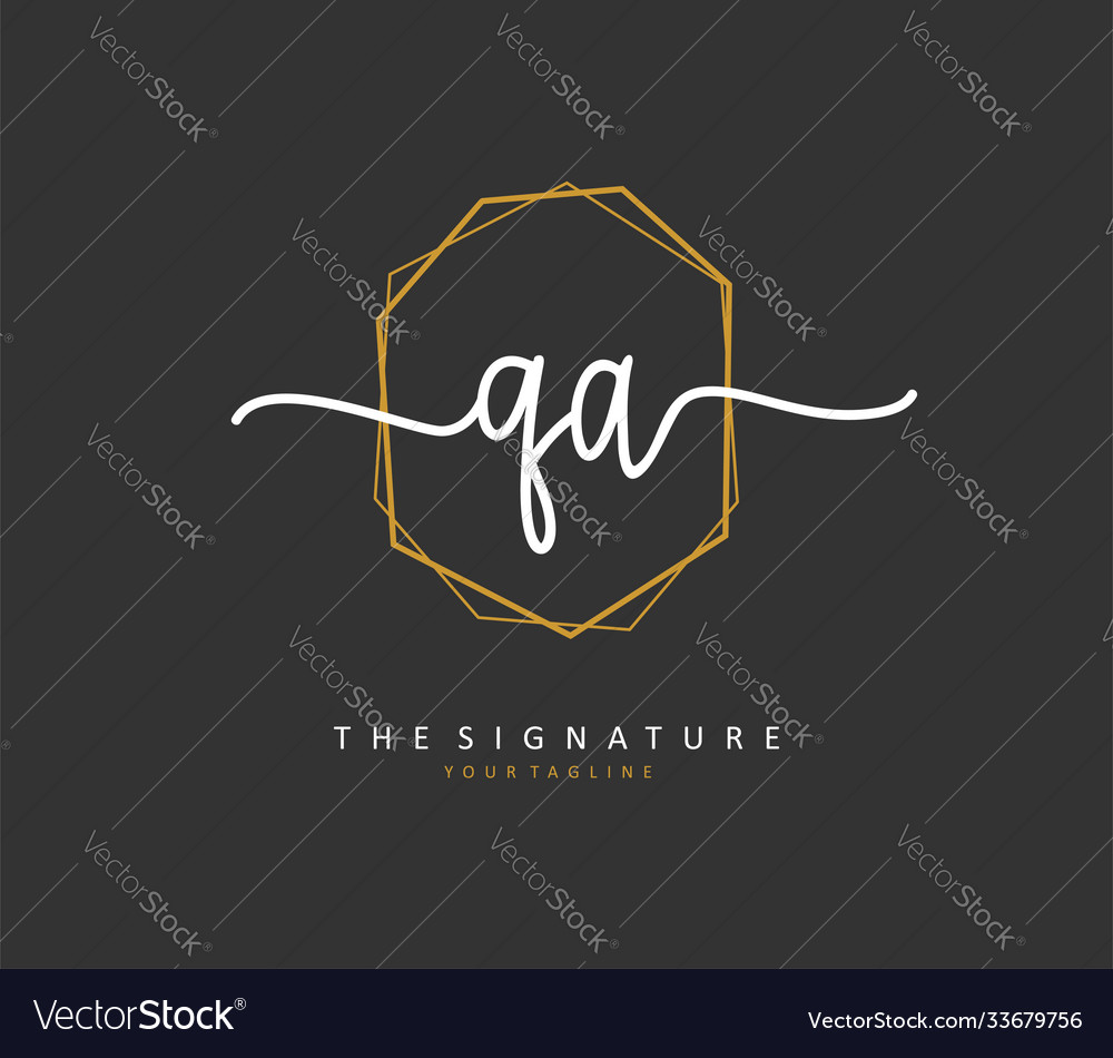 Q a qa initial letter handwriting and signature