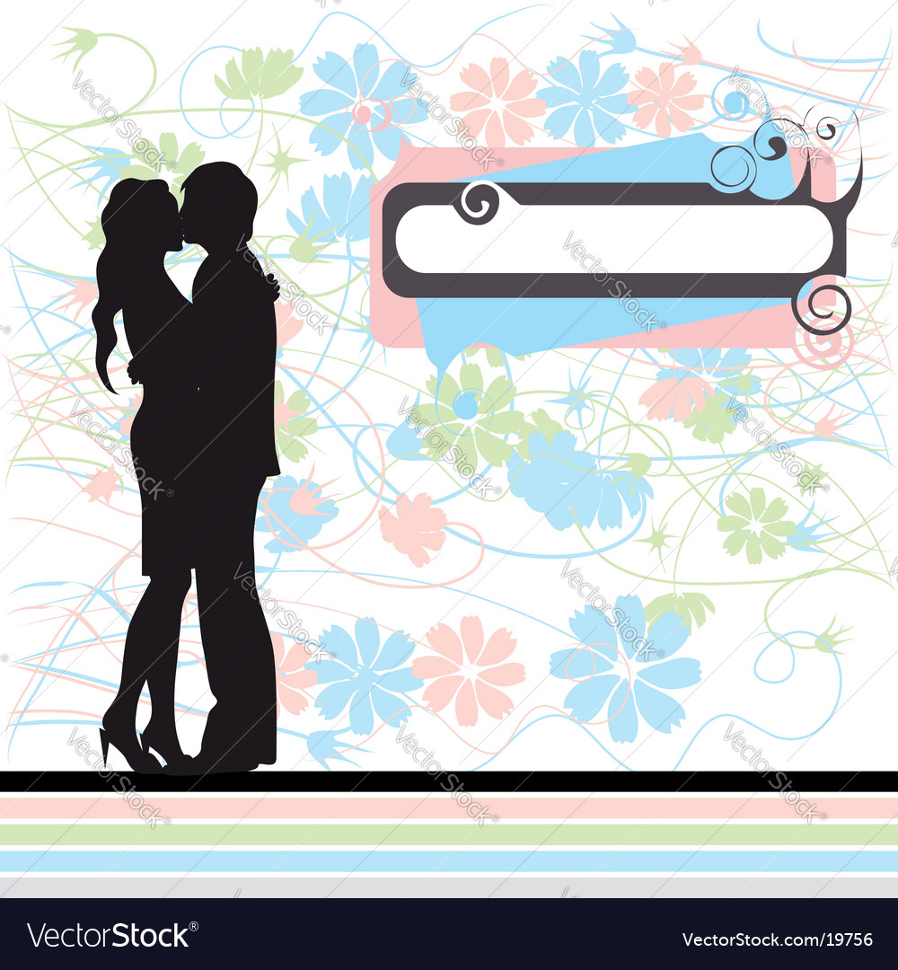Romantische Paar Silhouette Valentin Card