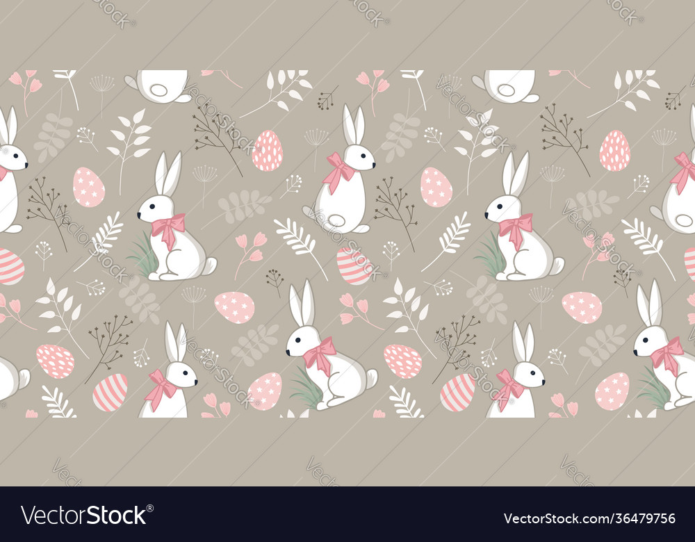 Seamless pattern with rabbits in a cartoon style Vector Image Seamless pattern with rabbits in a cartoon style