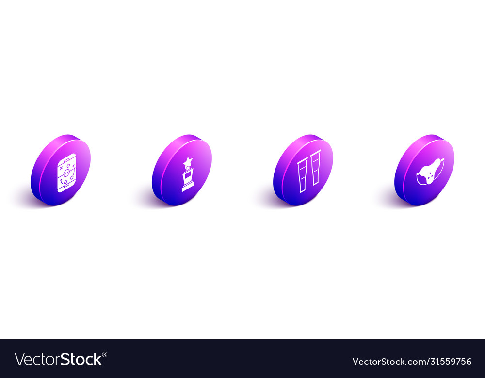 Set isometric planning strategy award cup crutch