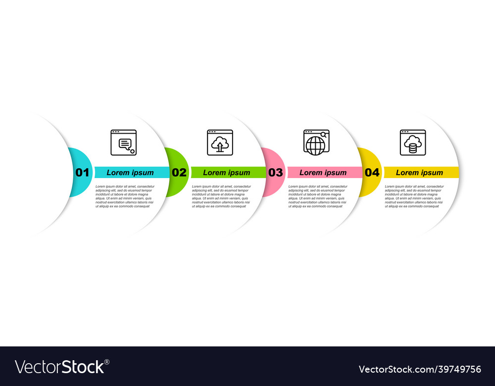 Set line new chat messages notification cloud vector image Set line new chat messages notification cloud