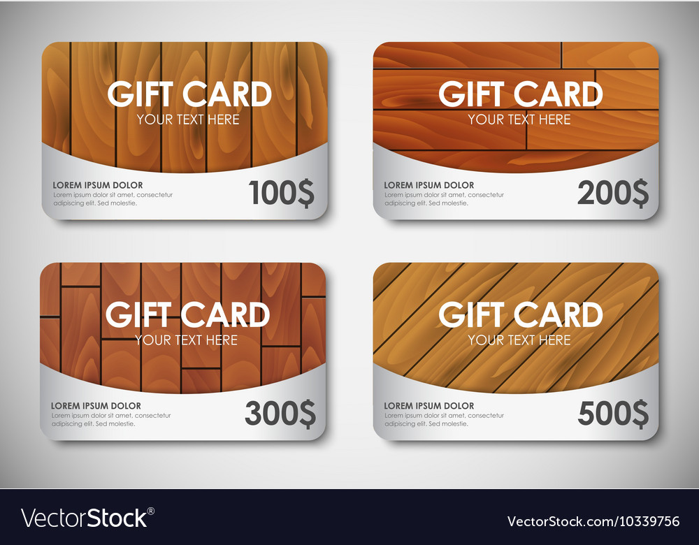 Set wooden gift cards Royalty Free Vector Image