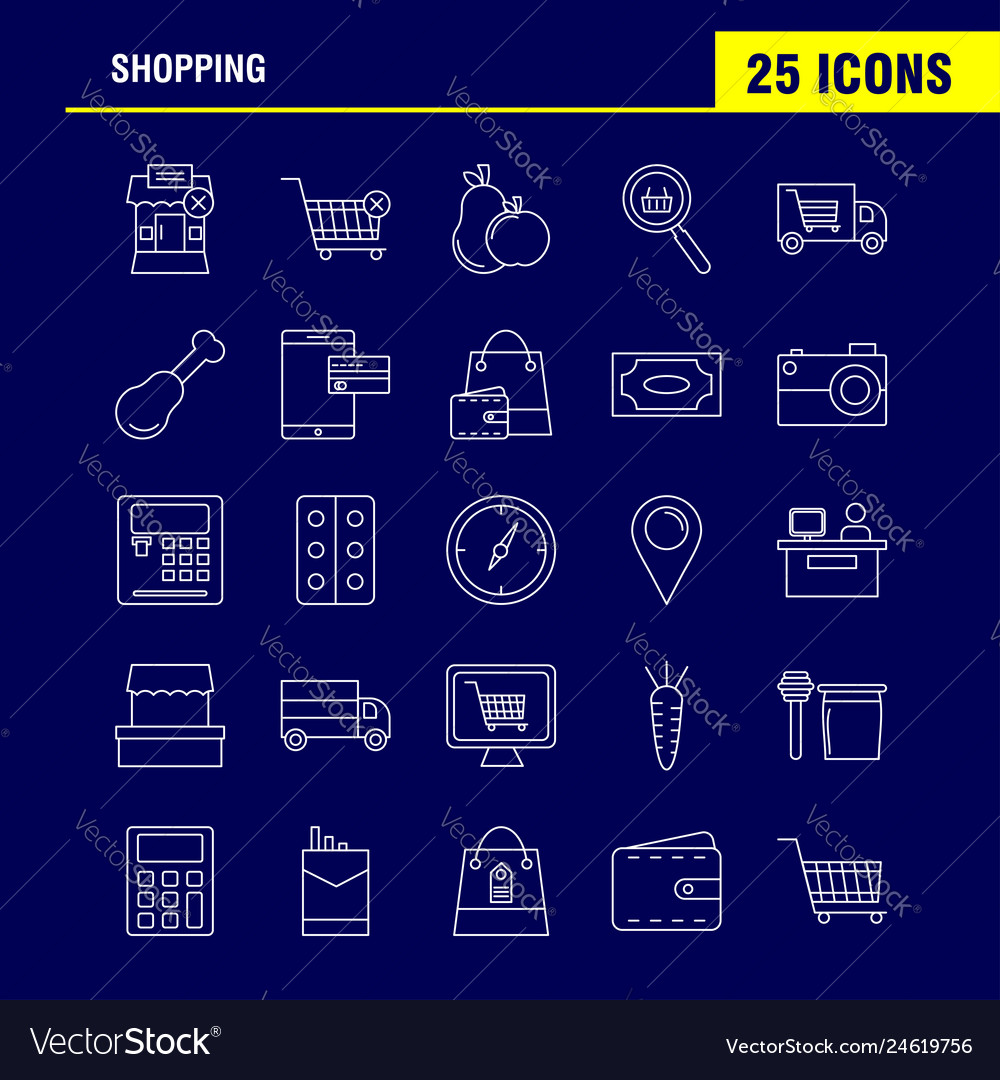 Shopping line icon for web print and mobile uxui