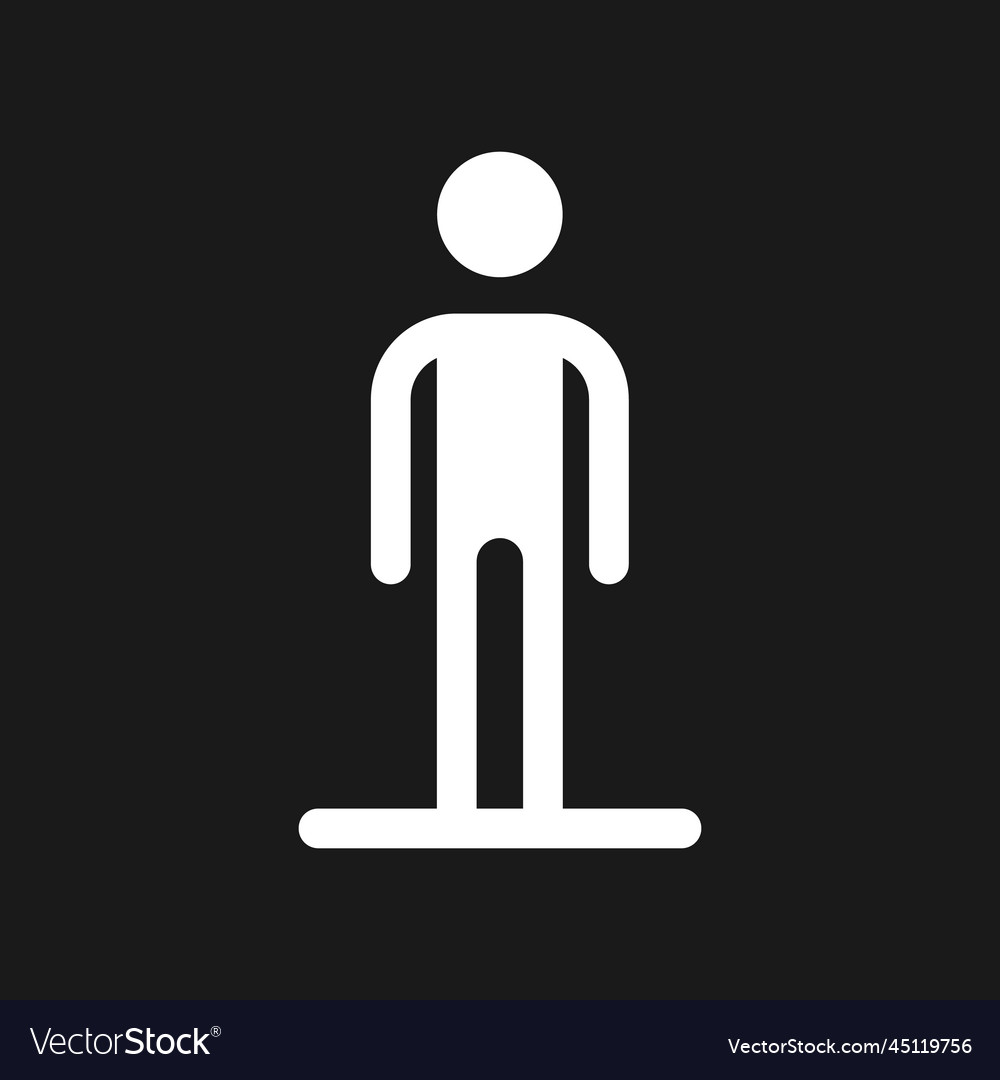 Standing Pedestrian Dark Mode Glyph Ui Icon Vector Image