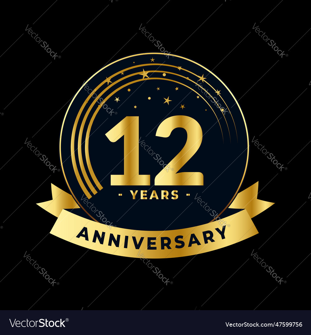 Twelve years anniversary celebration emblem