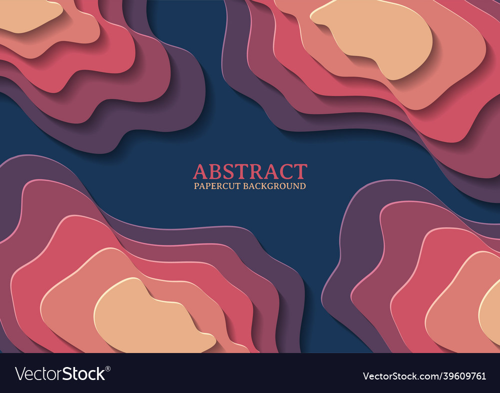Abstract papercut design background with overlap