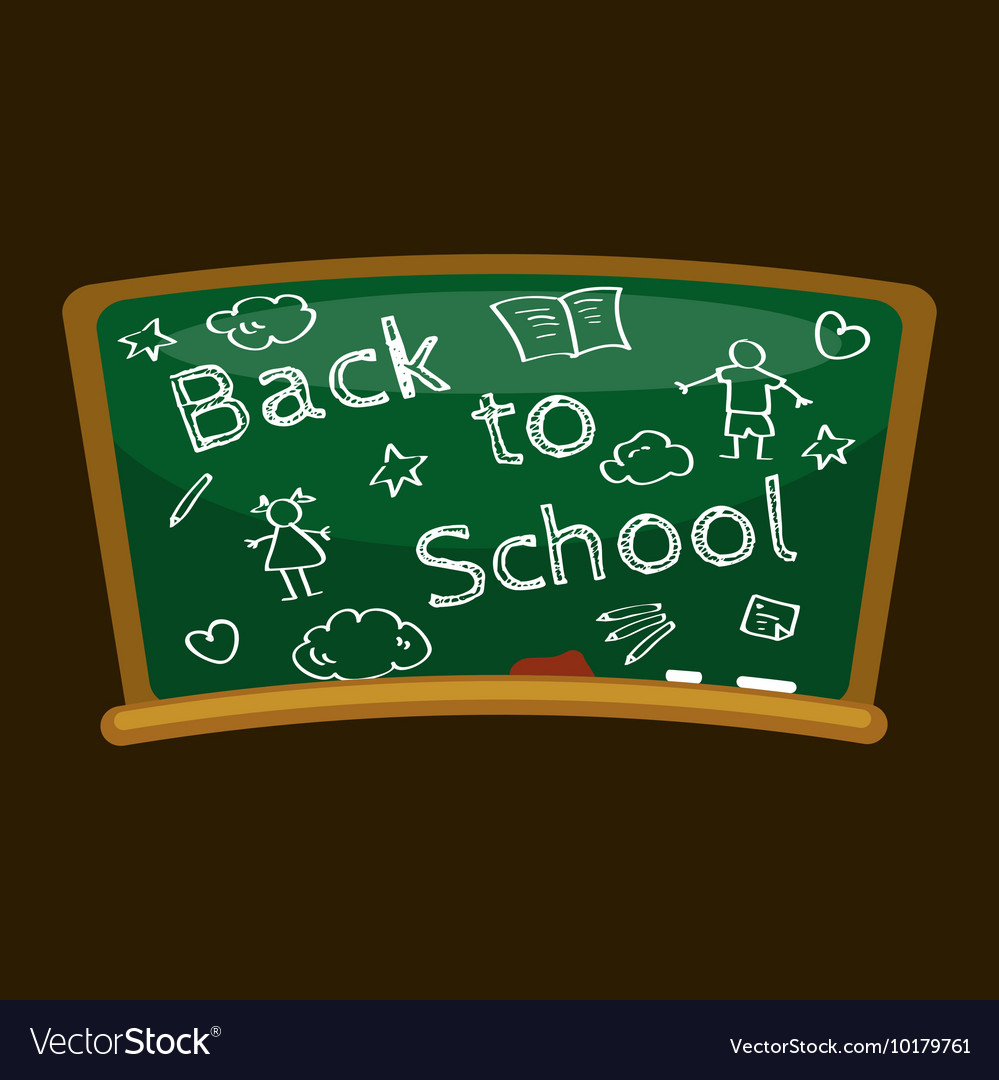 Classroom background with a chalkboard Royalty Free Vector