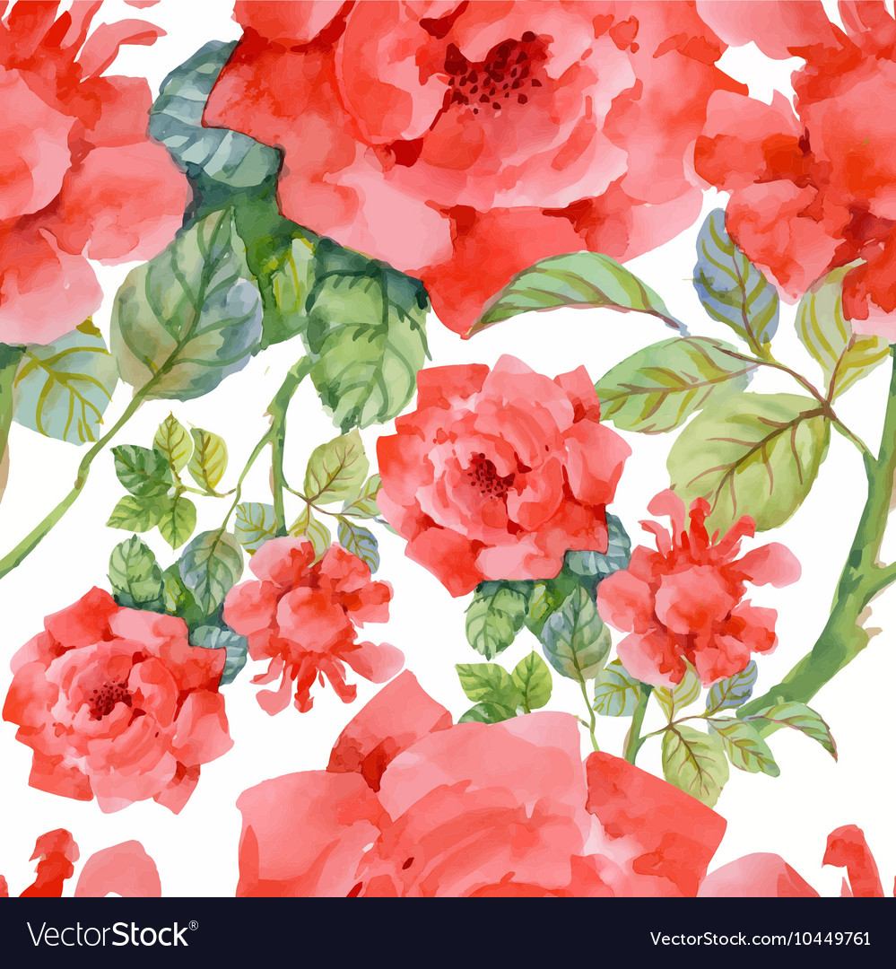 Beautiful watercolor summer garden blooming