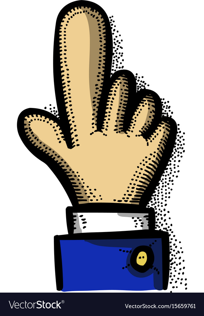 Cartoon image of click icon hand pointer symbol