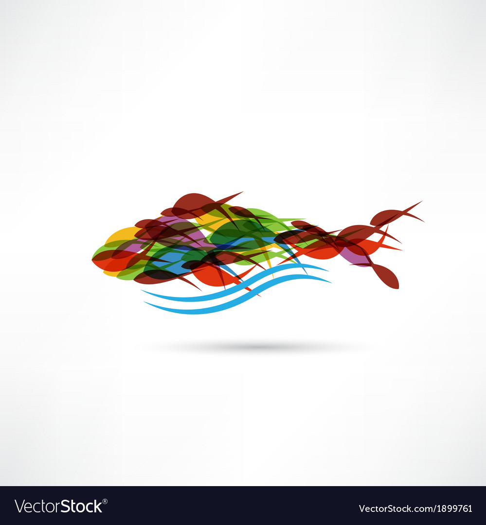 Bunte abstrakte Fisch Icon