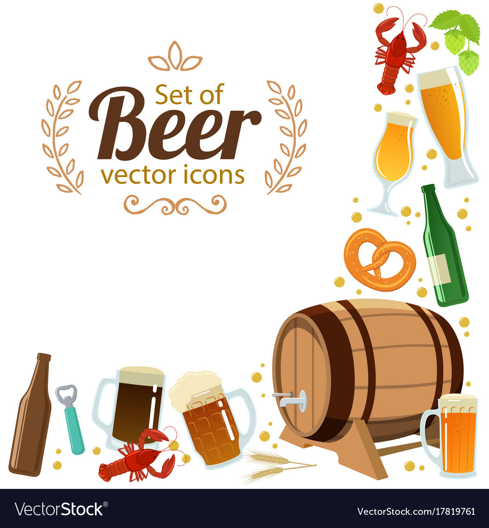 Corner frame of beer icons