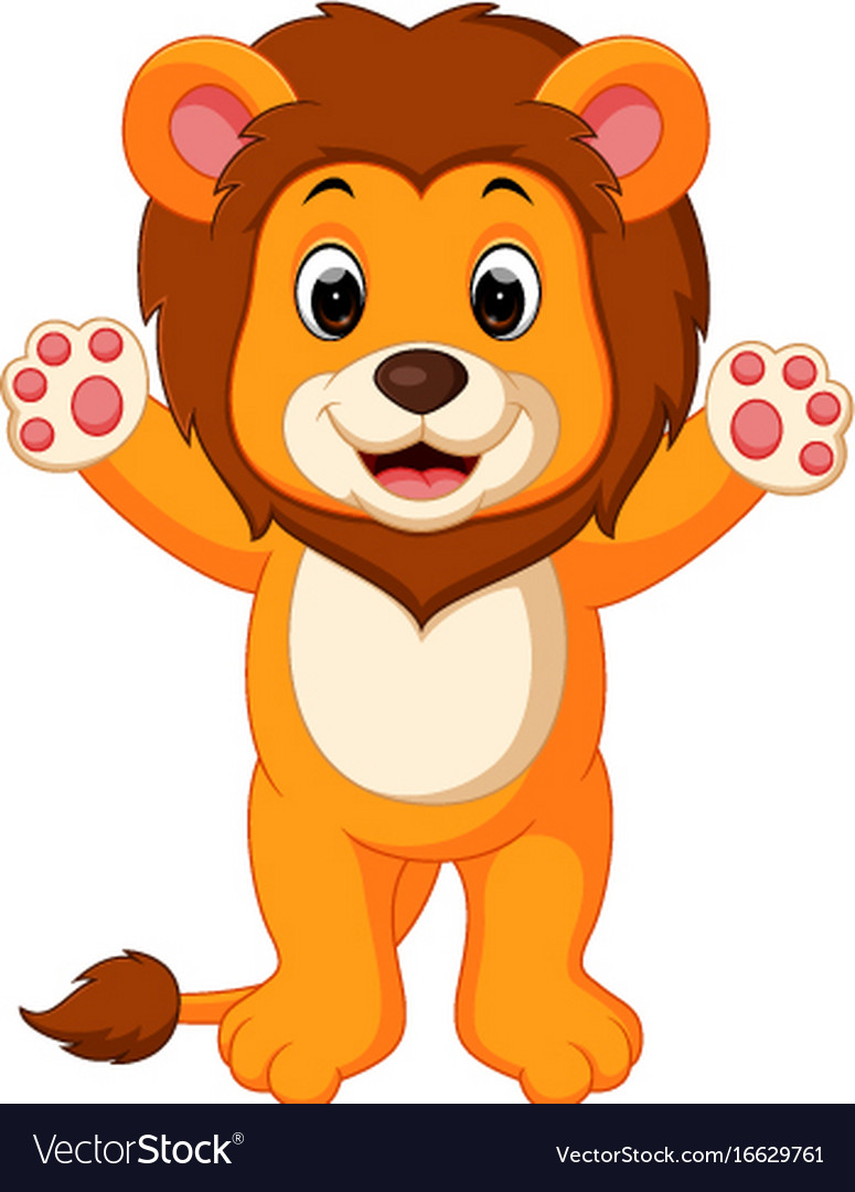 Cute lion cartoon Royalty Free Vector Image - VectorStock