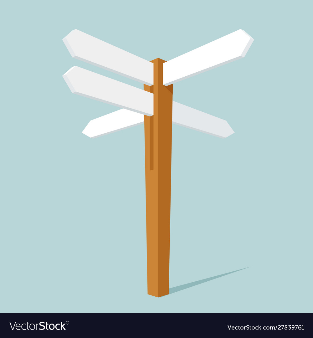 Direction sign street decoration object isolated vector image Direction sign street decoration object isolated