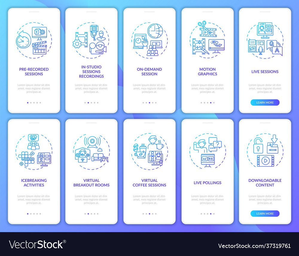 Distant sessions onboarding mobile app page vector image Distant sessions onboarding mobile app page