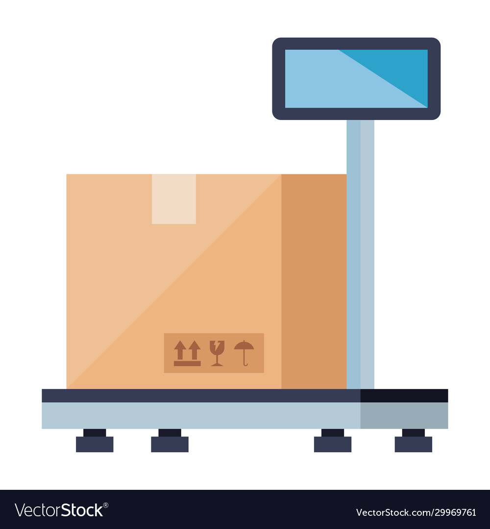 Isolated delivery box over scale design