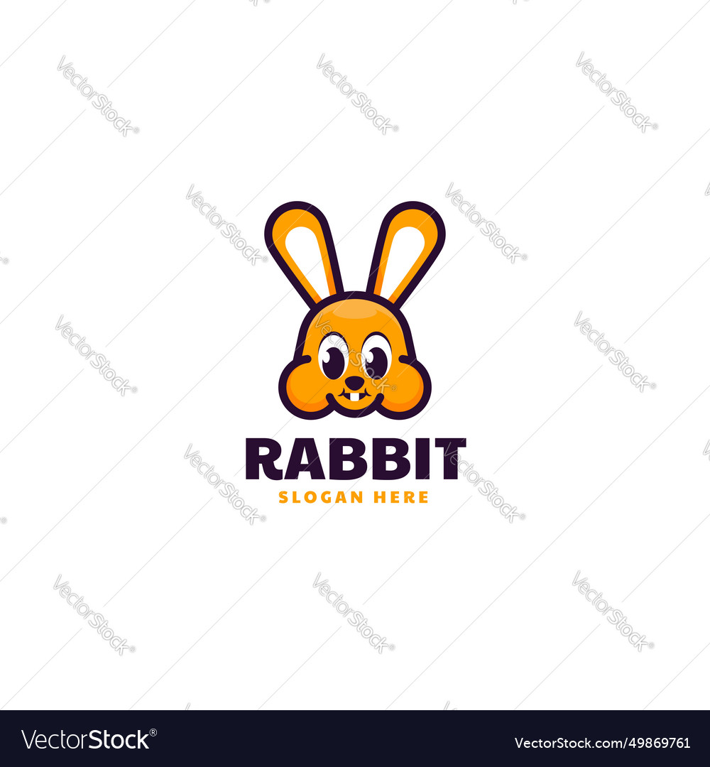 Logo Rabbit Mascot Cartoon Style Royalty Free Vector Image