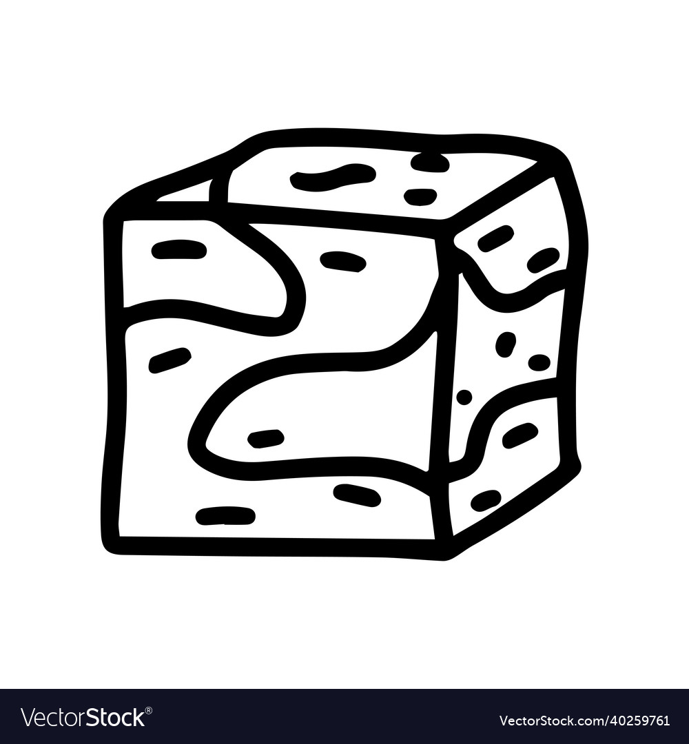 Meat cube line doodle simple icon