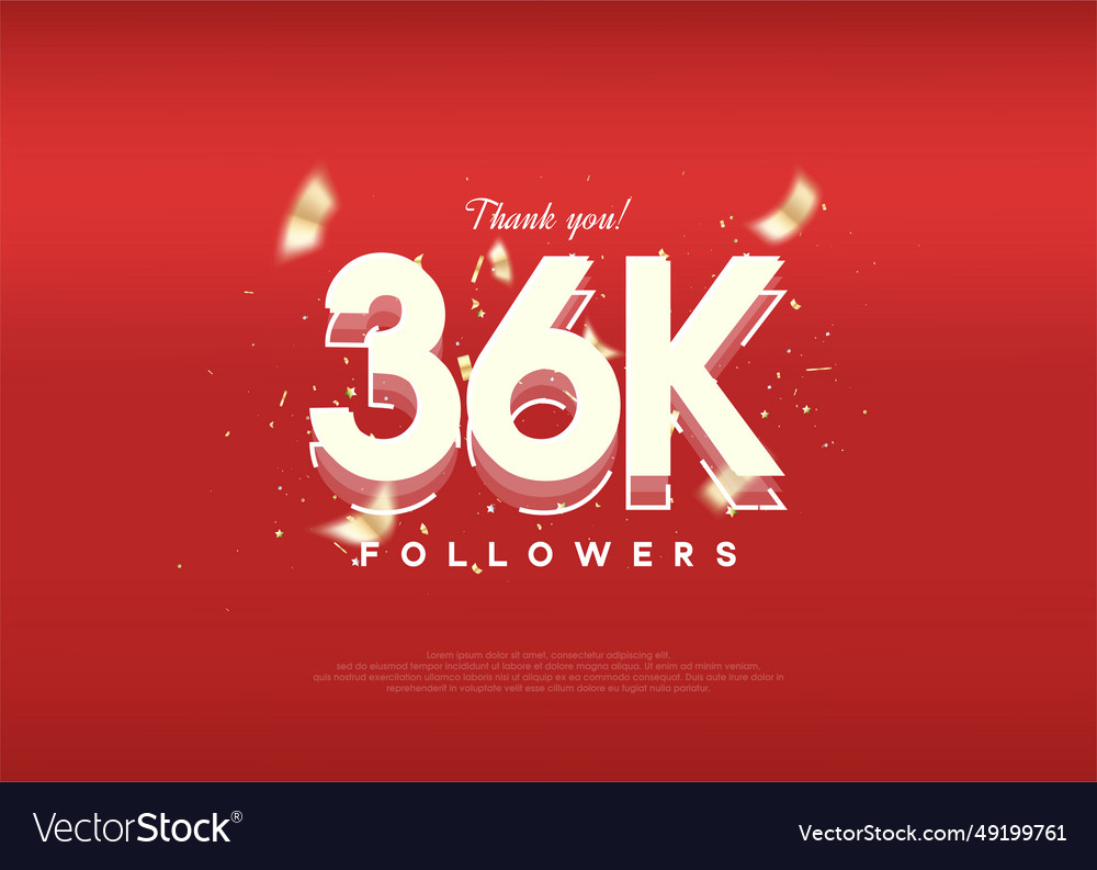 Modern design celebration of 36k followers Vector Image