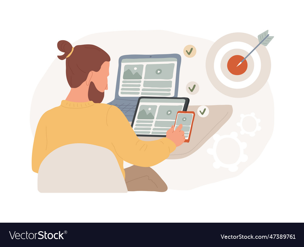 Multi device targeting isolated concept Vector Image Multi device targeting isolated concept