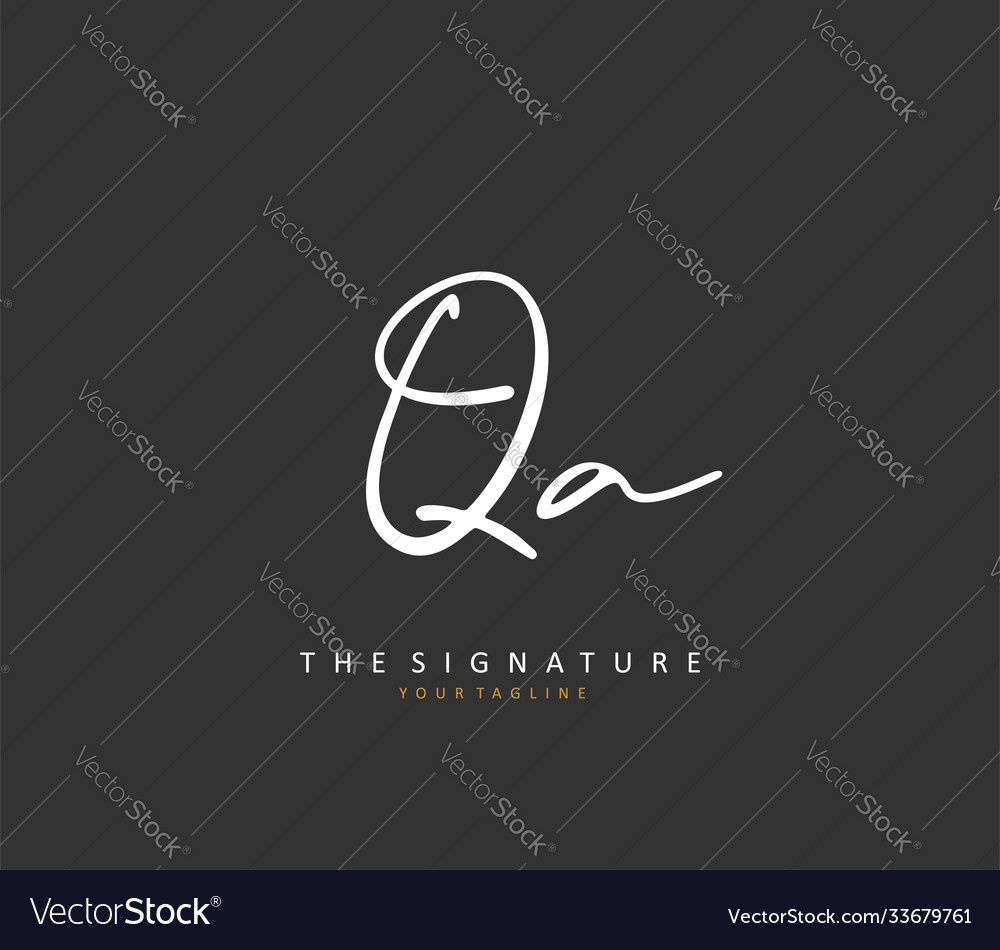 Q a qa initial letter handwriting and signature Vector Image Q a qa initial letter handwriting and signature