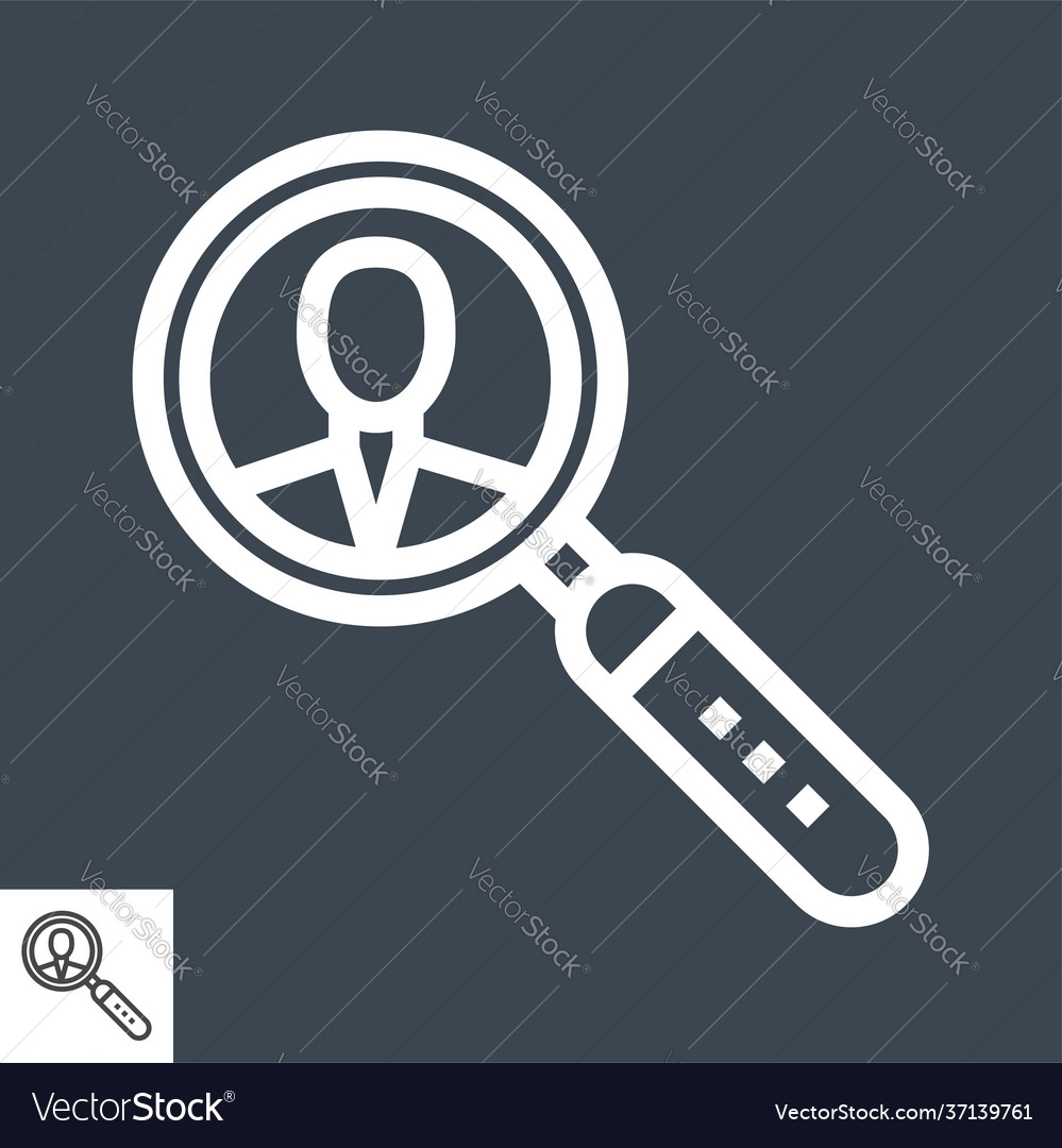 Searching employee thin line icon