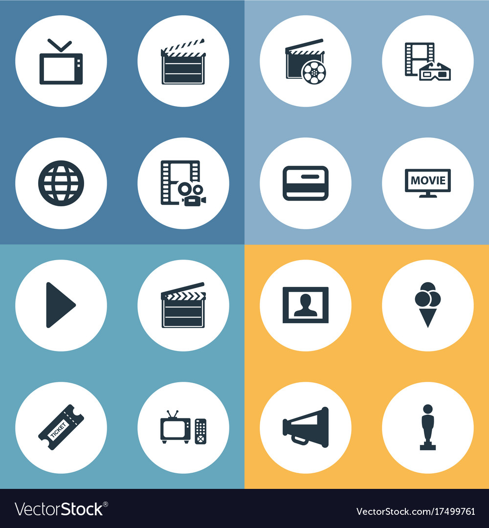 Set of simple movie icons