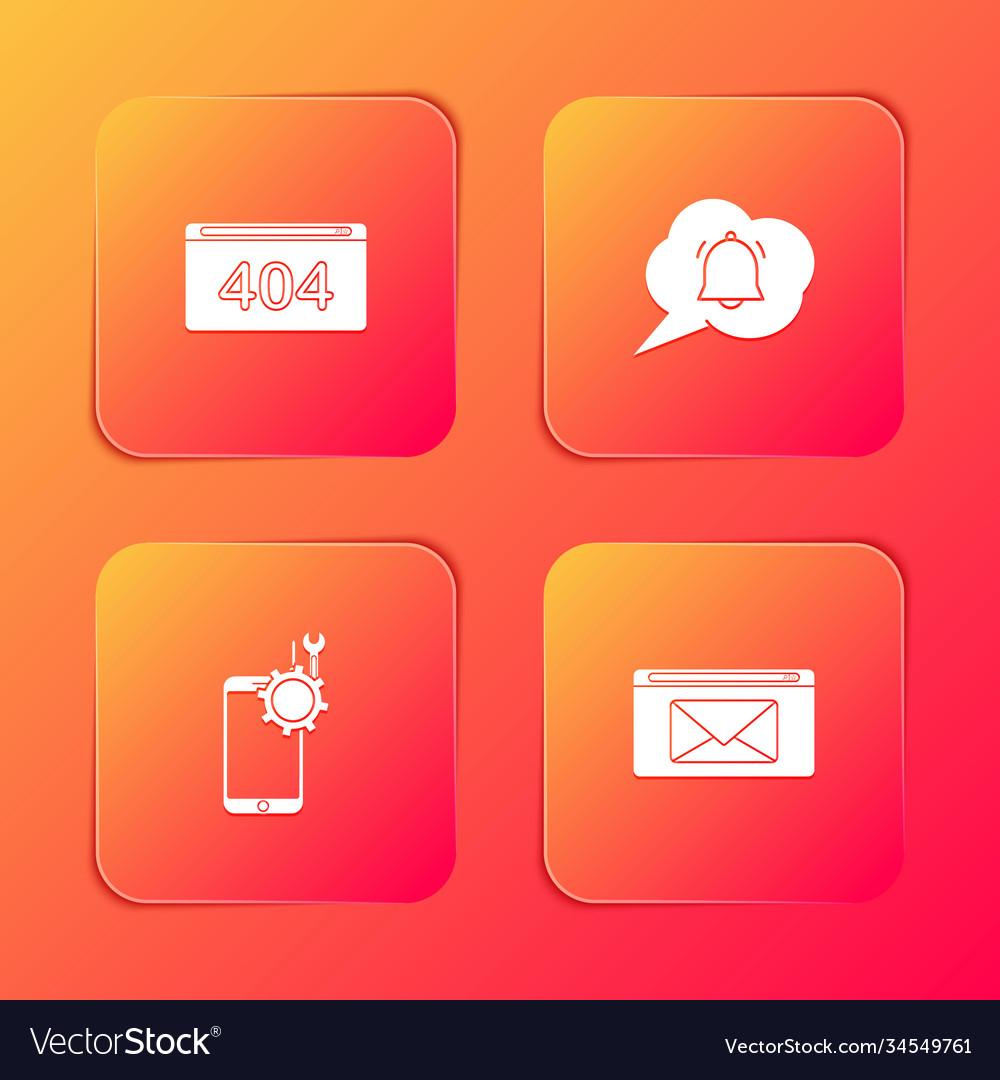 Set page with a 404 error speech bubble chat vector image Set page with a 404 error speech bubble chat