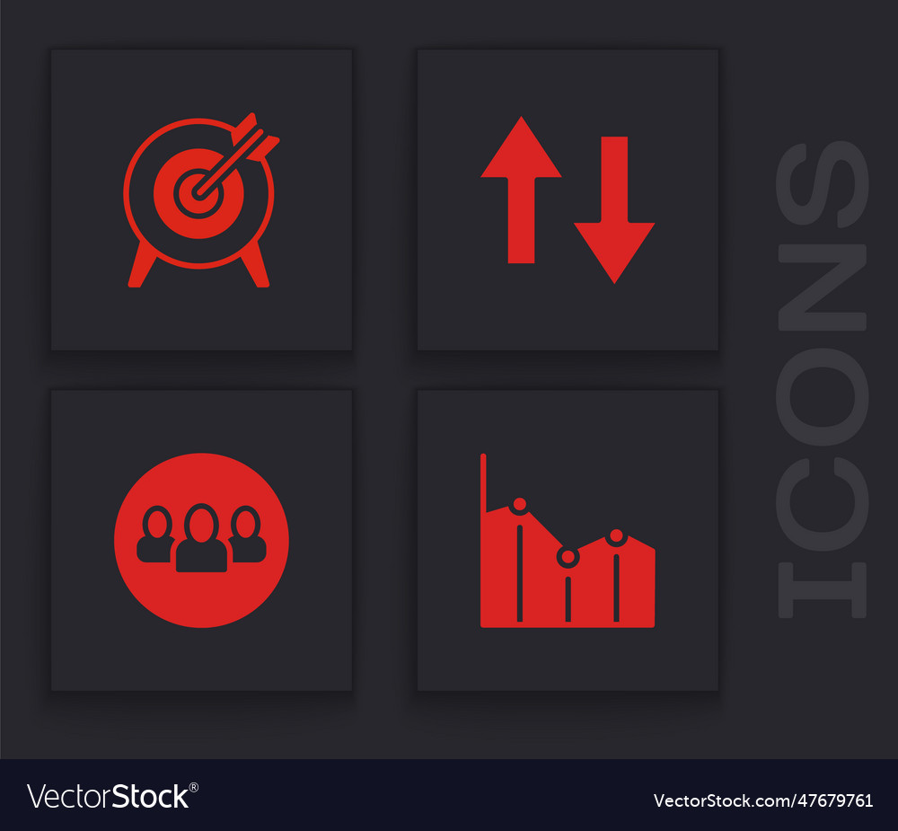 Set pie chart infographic target arrow