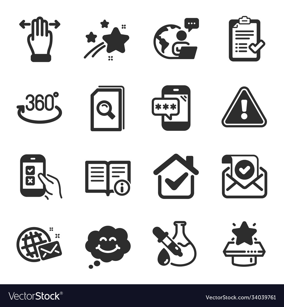 Set technology icons such as technical info