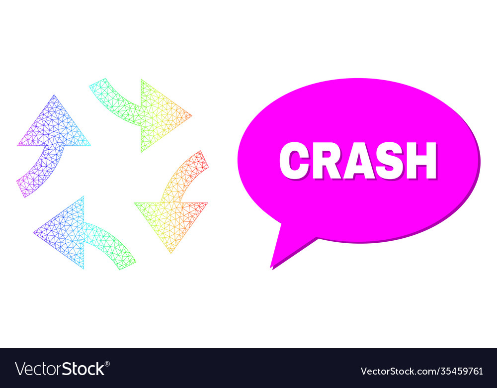 Spectrum net gradient swirl arrows icon and crash
