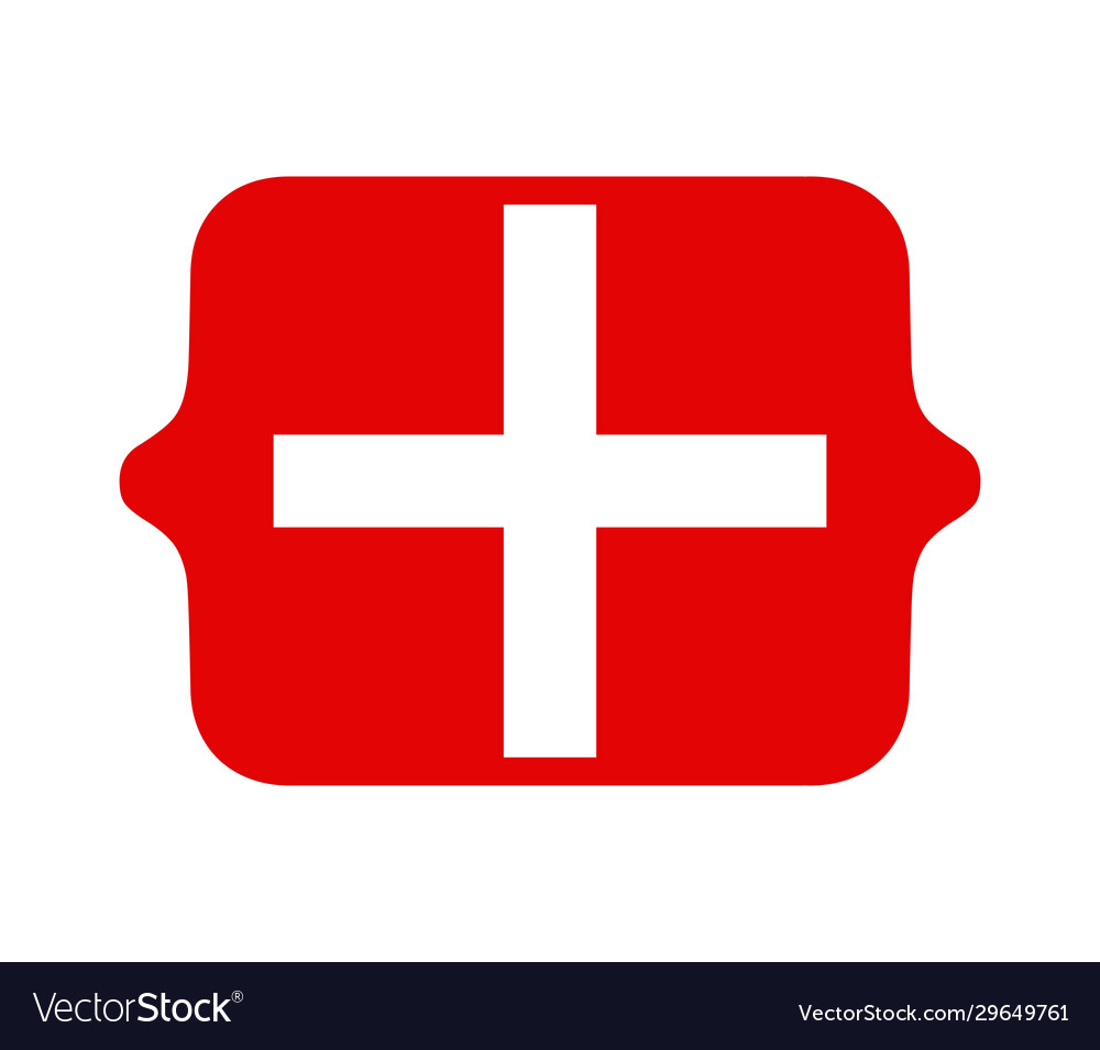 Swiss flag in on white background