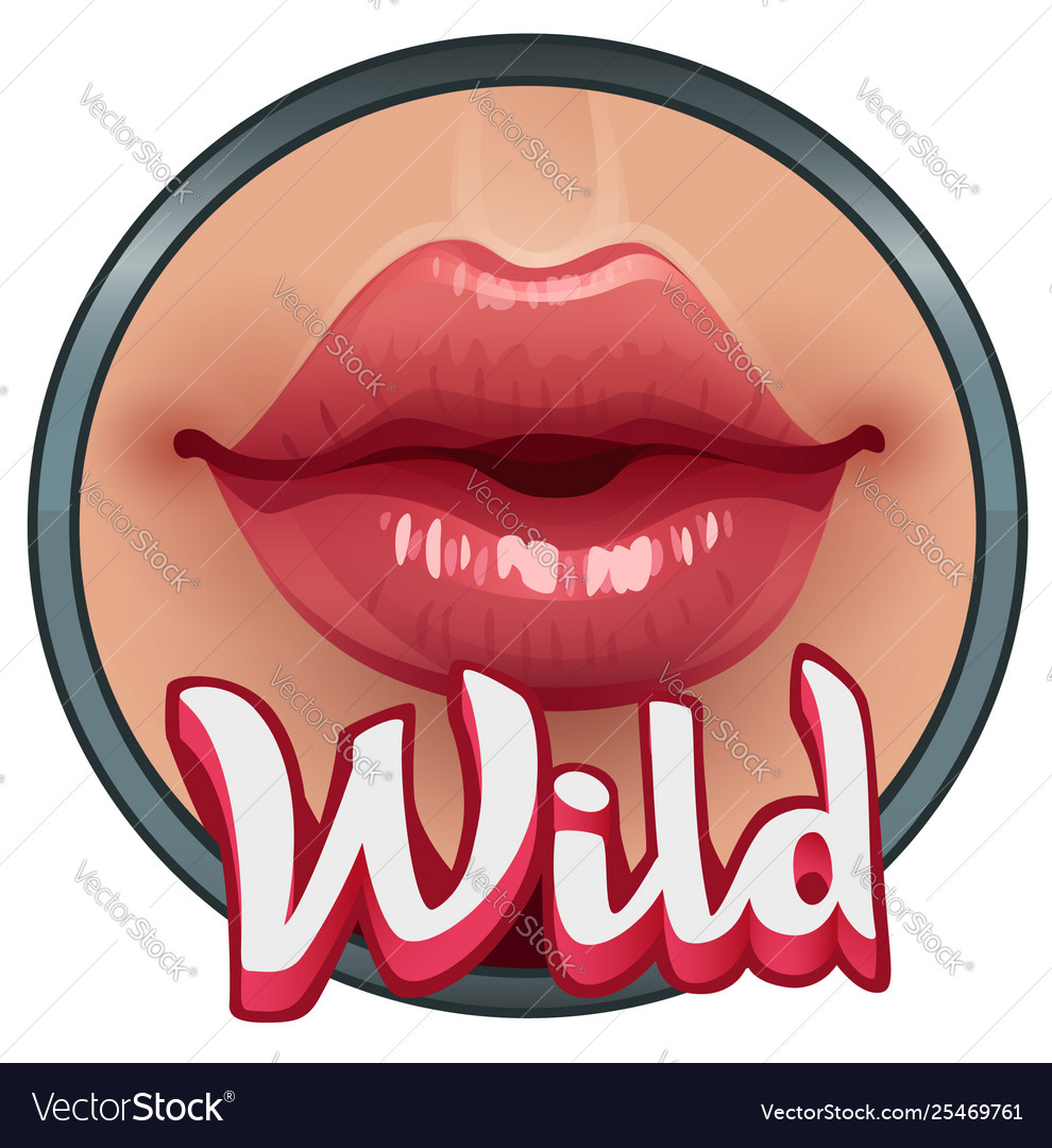 Wild symbol for slot game with lips