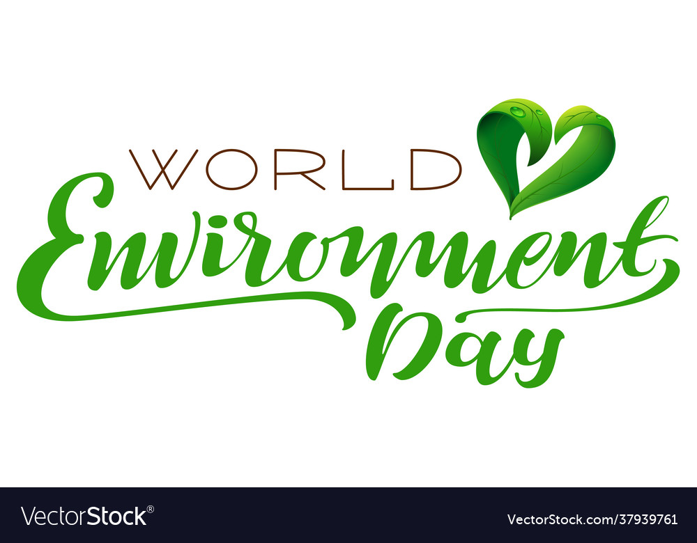 World environment day lettering text for greeting Vector Image