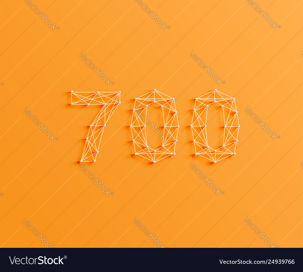 A number made pins and lines 3d realistic vector image A number made pins and lines 3d realistic