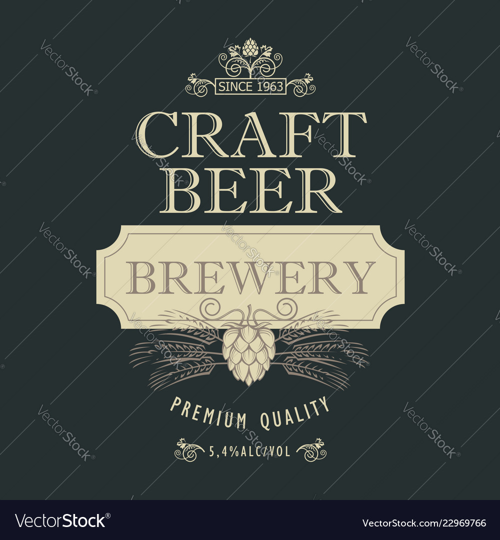 Beer label design Royalty Free Vector Image - VectorStock