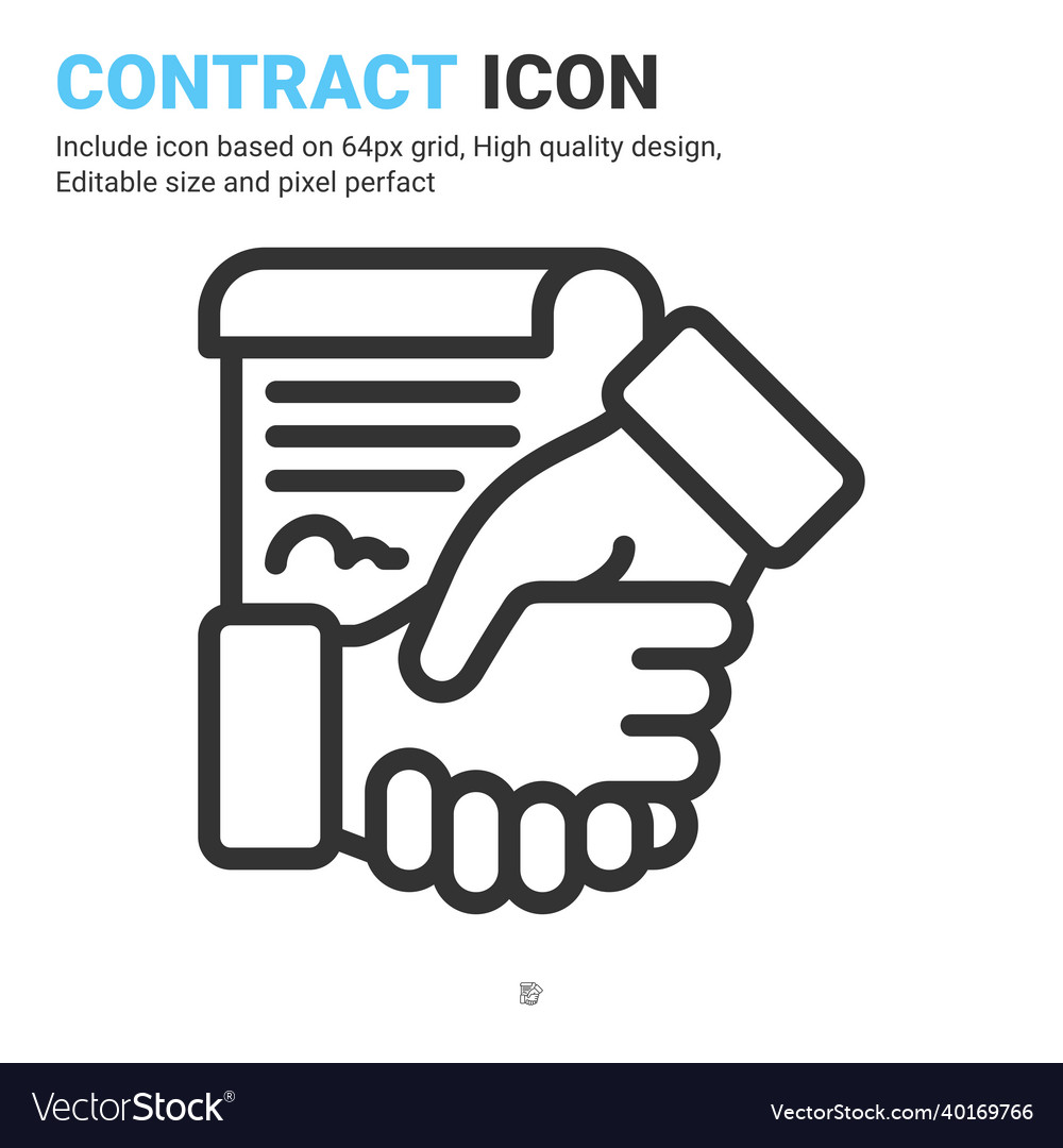 Contract icon with outline style isolated vector image Contract icon with outline style isolated