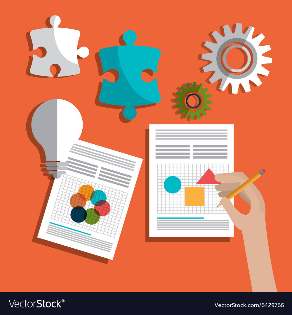 Creative process design with colorful icons