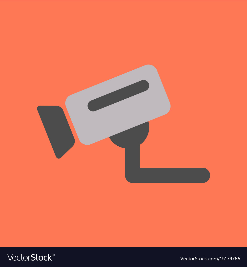 Flat icon on background security camera