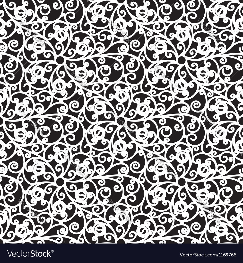 Abstract Seamless Lace Pattern With Flowers Stock Illustration