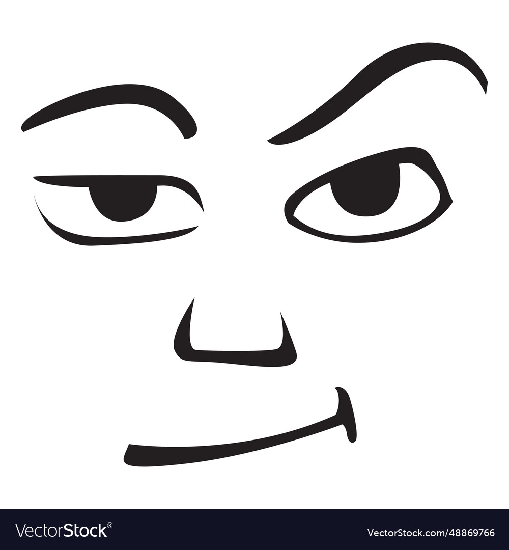 Grumpy face emoticon vector image Grumpy face emoticon
