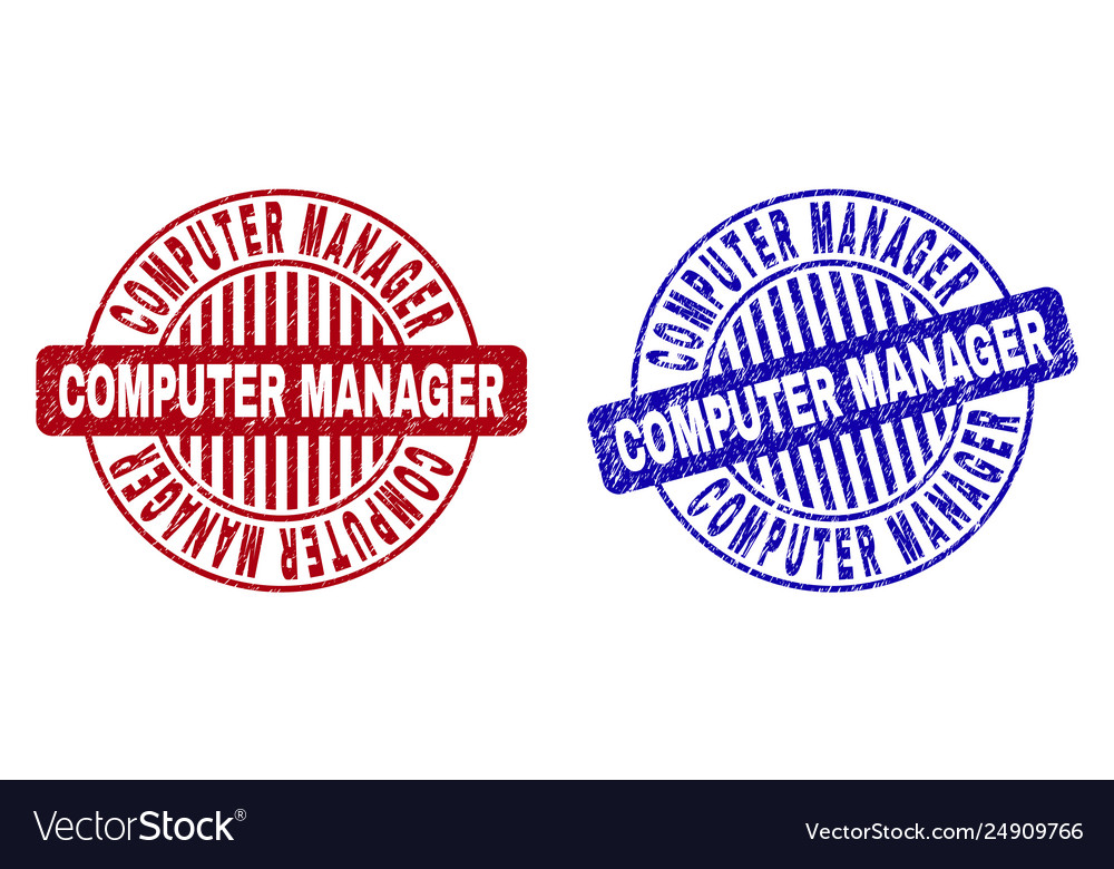 Grunge computer manager textured round watermarks
