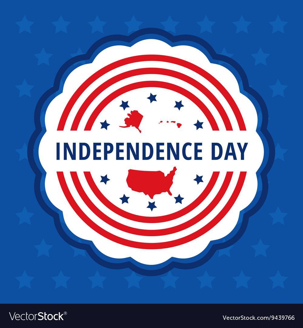 Independence day color badge Royalty Free Vector Image