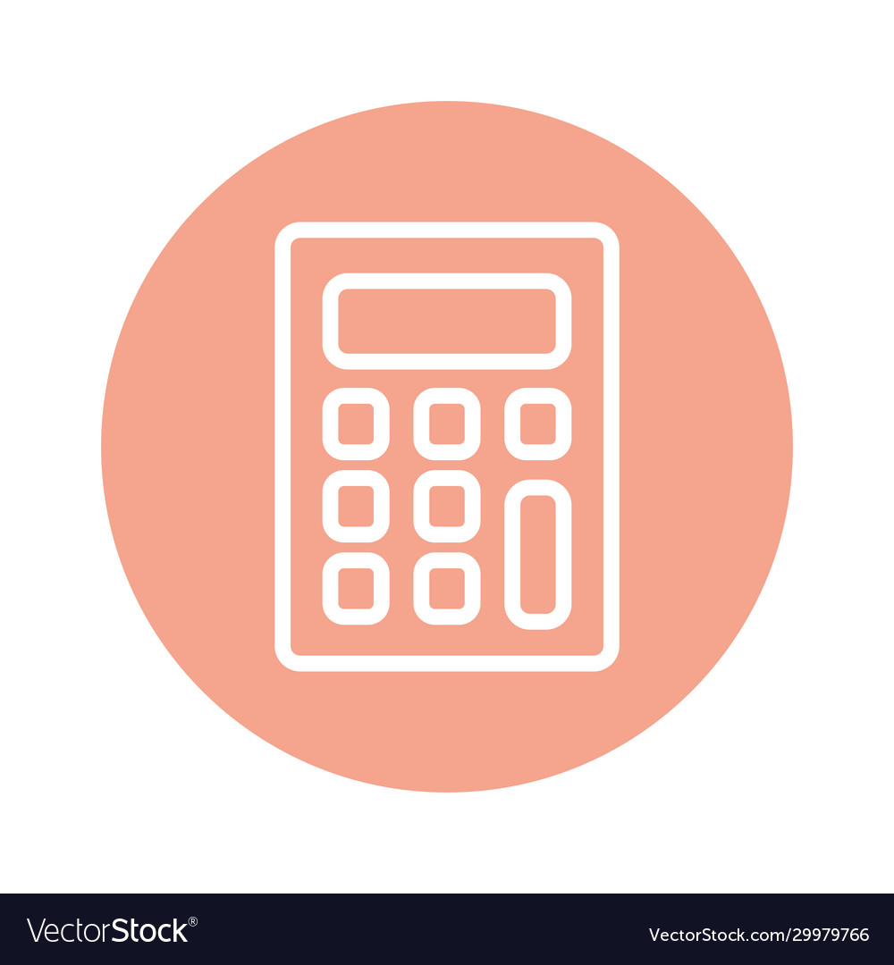 Isolated calculator line and block style icon