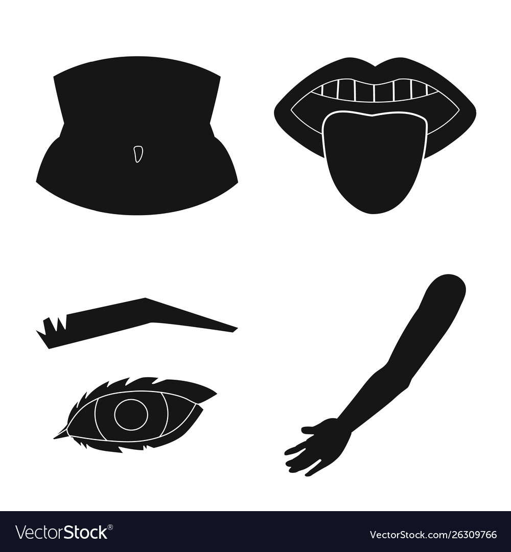 Isolated object body and part symbol set
