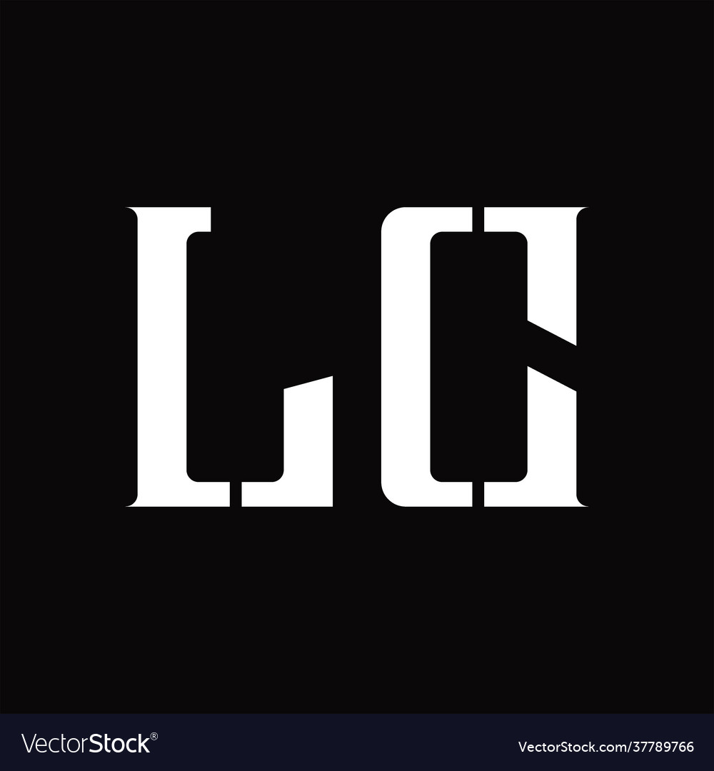 Lc logo monogram with middle slice design template