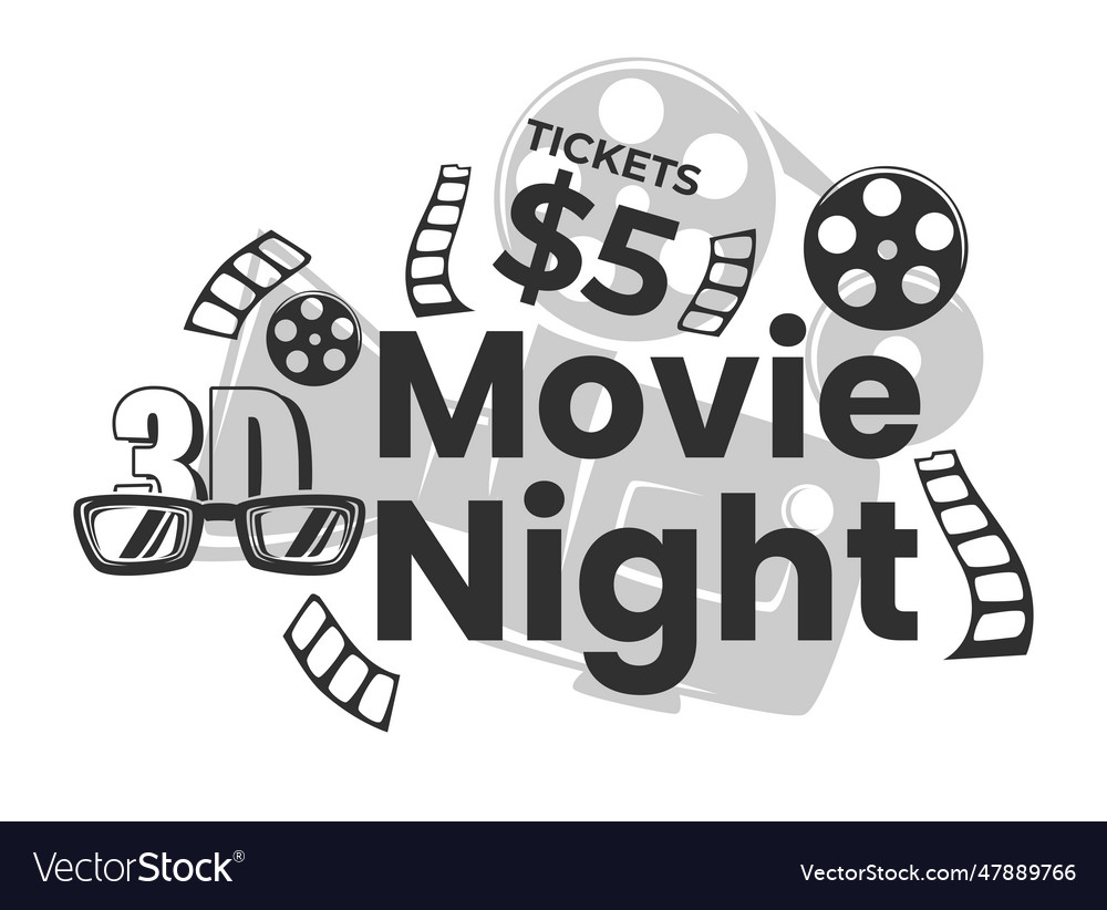 Movie night admission and buying tickets Vector Image