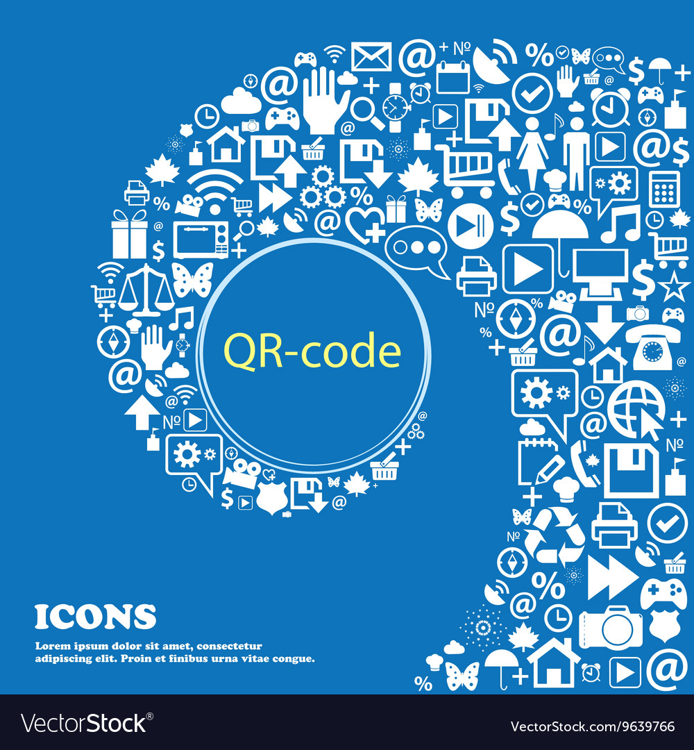 Qr-code sign icon scan code symbol nice set