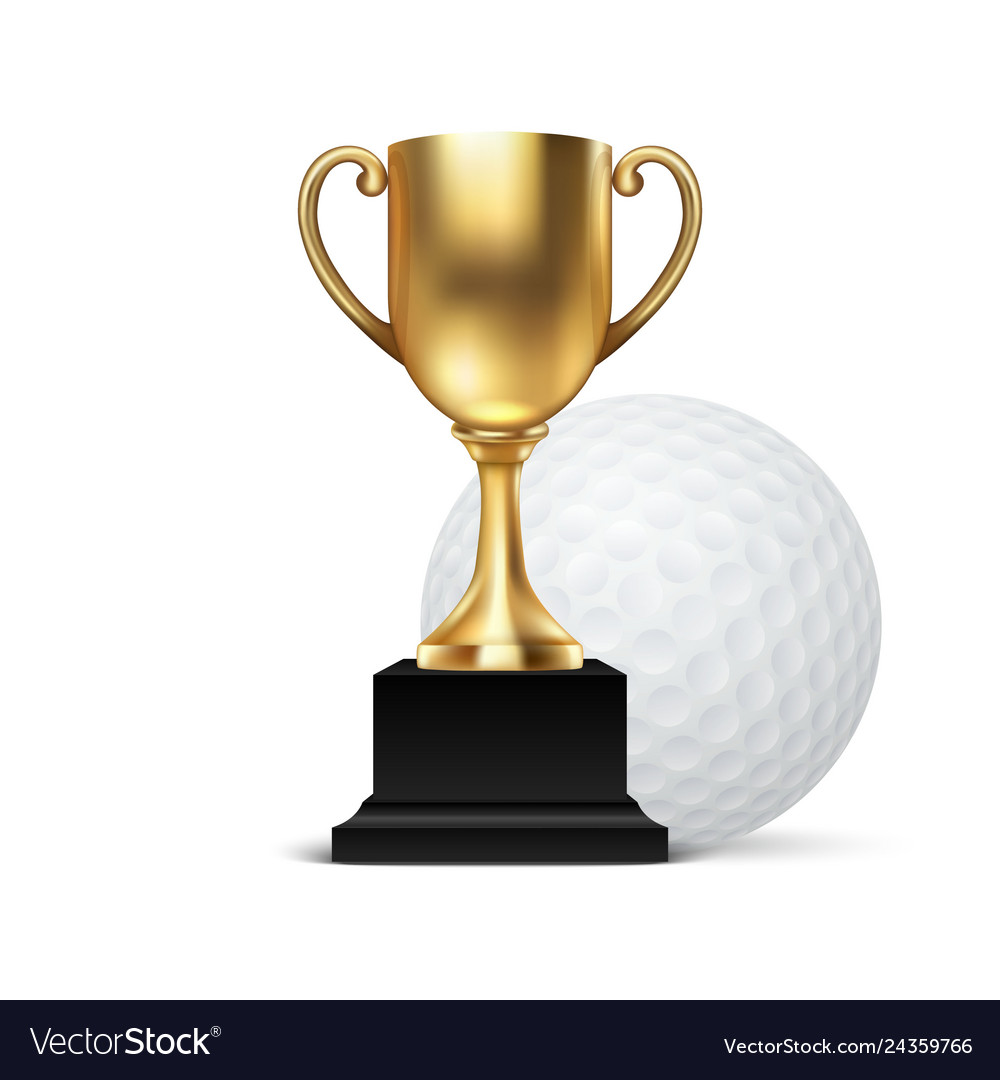 Realistic 3d blank golden champion cup icon Vector Image